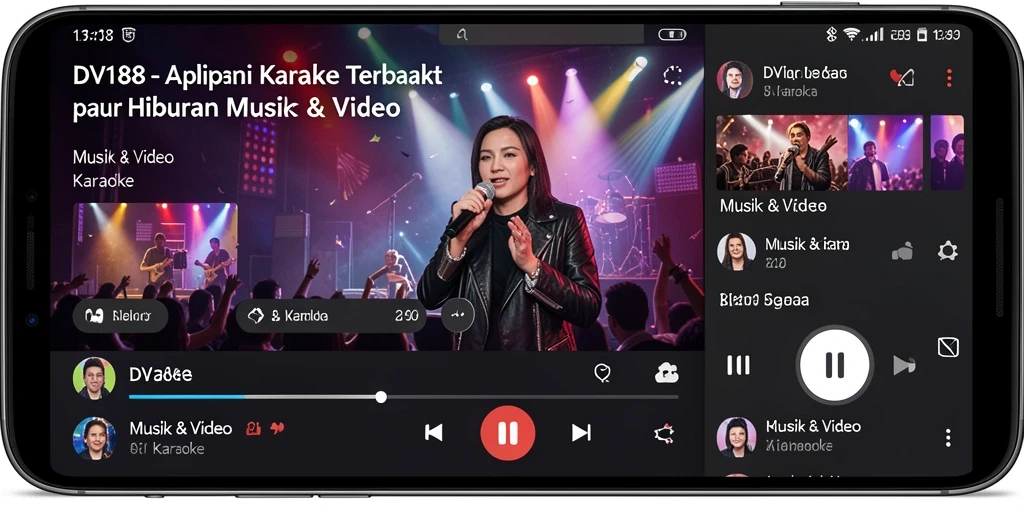 Tampilan antarmuka aplikasi Karaoke DV188 yang menarik dan user-friendly.