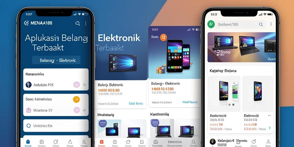 Tampilan antarmuka utama aplikasi MENARA188 untuk belanja elektronik.