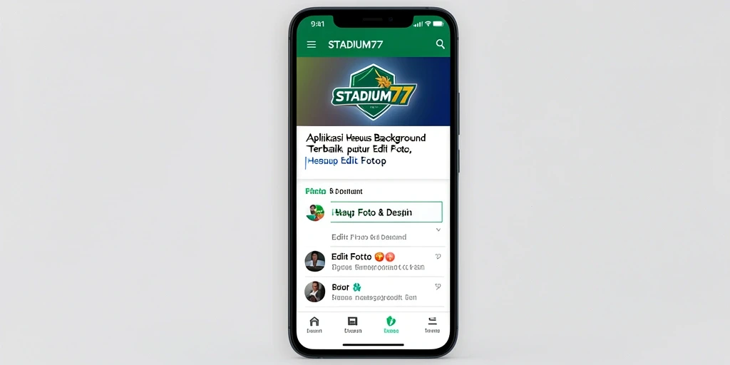 Antarmuka aplikasi STADIUM77 yang mudah digunakan saat menghapus latar belakang.